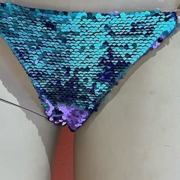 Tie Side Bottom - Beach Bunny - SMALL - New with tag - Bicolor Purple/Turquoise - Picture 11 of 12